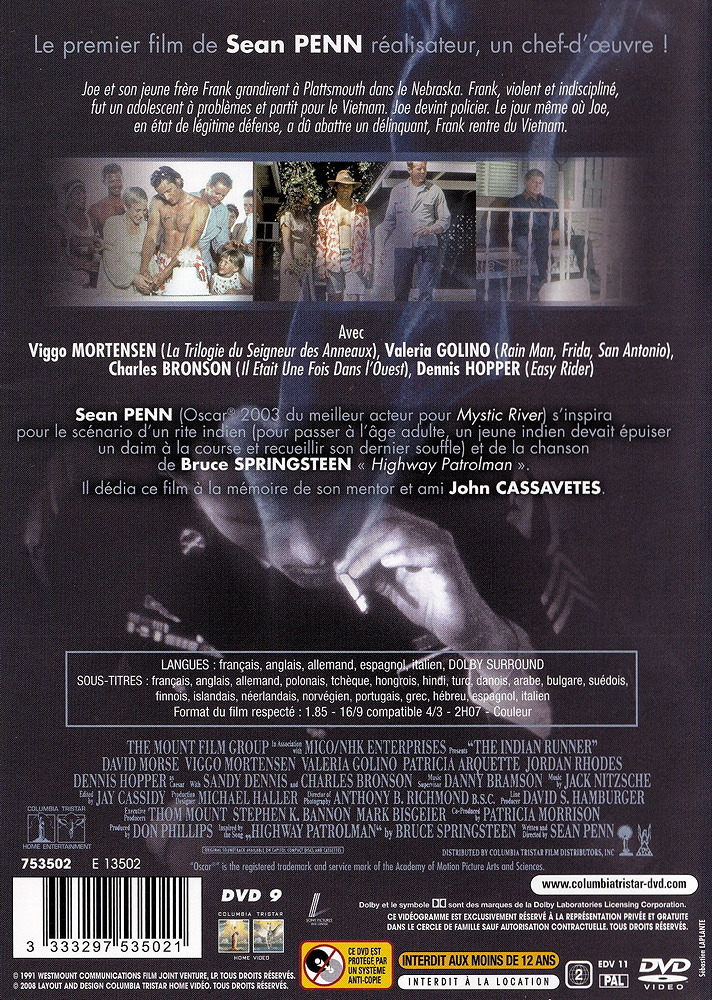 Acheter des Film The Indian Runner [DVD] de Sean Penn d'occasion | Melando  Suisse