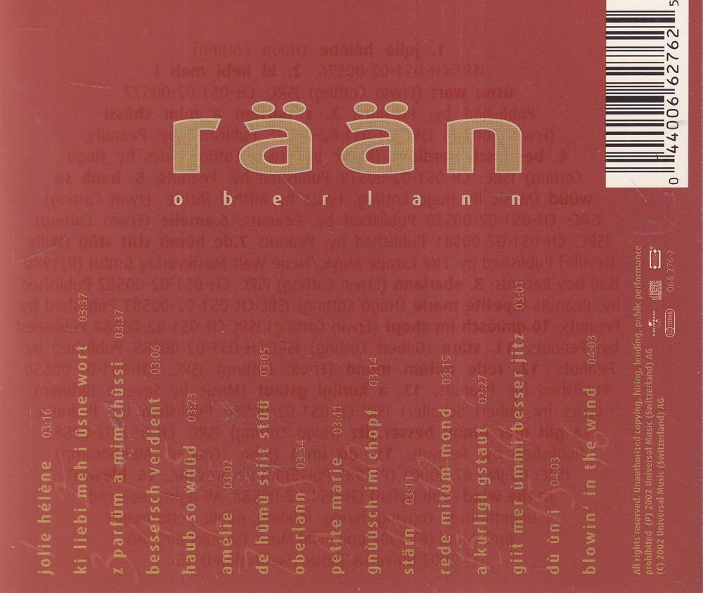 Musik Oberlann [CD] von Rään gebraucht kaufen bei Melando Schweiz